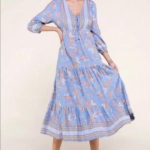 Light Blue Boho Maxi Dress
